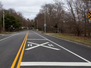 image of pavement markings on a road